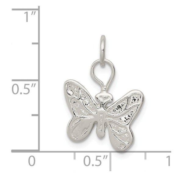 Sterling Silver Butterfly Charm 925 pendant - Picture 2 of 2